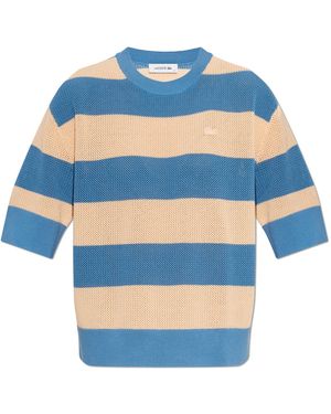 Lacoste Top With A Striped Pattern - Blue