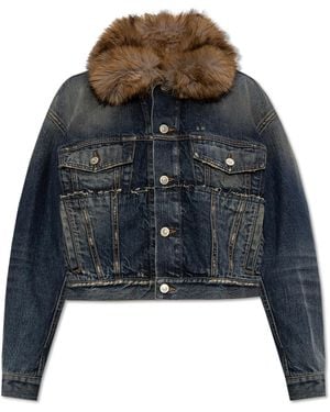 Balenciaga Denim Jacket With Vintage Effect - Black
