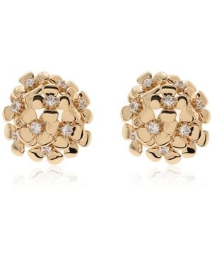 Self-Portrait Earrings With Floral Motif - Metallic