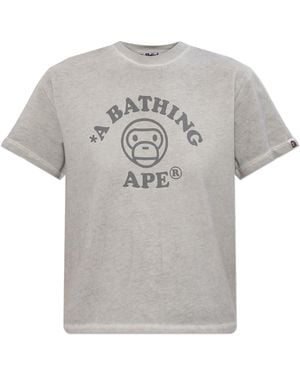 A Bathing Ape T-Shirt With Logo - Grey