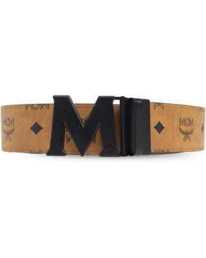 MCM Belt With Logo - White