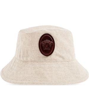 Versace Hat With Logo Patch - Natural