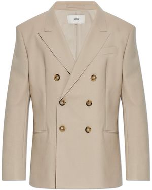 Ami Paris Wool Blazer - Natural