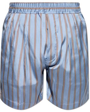 Tom Ford Silk Shorts With Striped Pattern - Blue