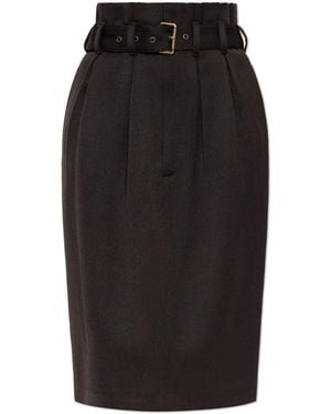 Etro Wool Skirt With Belt - Black