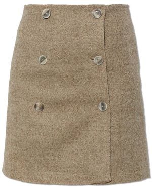 By Malene Birger 'Lima' Wool Skirt - Natural