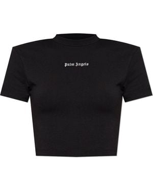 Palm Angels T-Shirt With Logo - Black