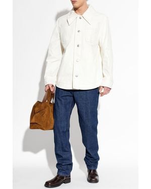 Ami Paris Denim Jacket With Pockets - White