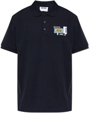 Moschino Polo With Patches - Blue