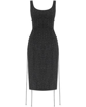 McQueen Wool Dress With Straps - Black