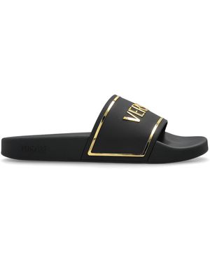 Versace Rubber Slides - Black