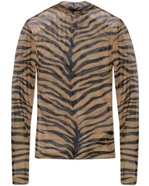 Amiri Top With Animal Motif - Grey