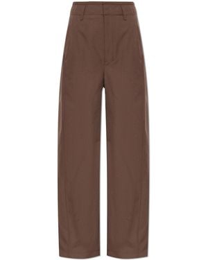 Lemaire Trousers With Stitching On The Legs - Brown