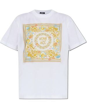 Versace T-Shirt With Colourful Print - White