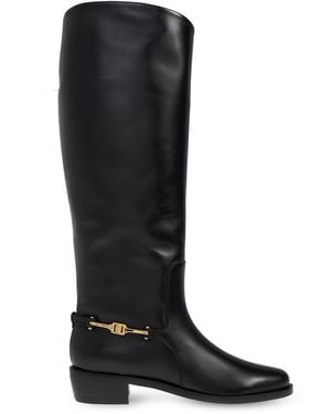 Ferragamo Therma Leather Boots - Black
