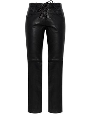 Isabel Marant 'Vanel' Leather Trousers - Black