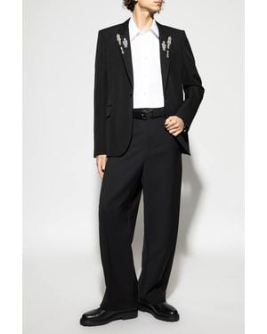 McQueen Blazer With Shimmering Appliqués - Black