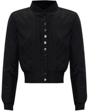 McQueen Quilted Jacket With Decorative Stitching - Black