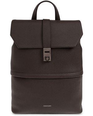 Ferragamo Leather Backpack - Black