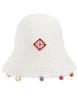 CASABLANCA Crocheted Hat With Colourful Appliqués - White