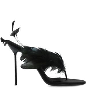 Paris Texas Heeled Mules 'Lidia' - Black