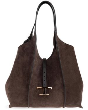 Tod's Suede 'Shopper' Bag - Brown
