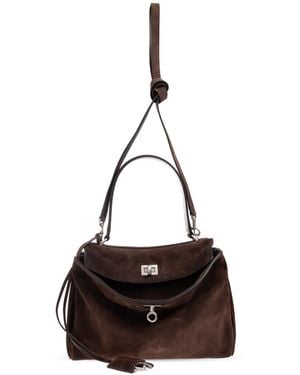 Balenciaga "Rodeo Top Handle S" Handbag - Brown