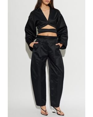 Alaïa Short Cardigan With Tie - Black