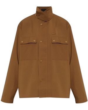 LACOSTE RUNWAY Jacket With Stand-Up Collar - Brown