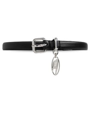 DIESEL Leather Belt 'Oval D Logo' - Black