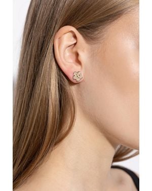 Tory Burch Earrings With Shimmering Crystals - Brown