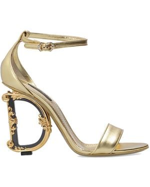 Dolce & Gabbana Sandals With Distinctive Heel - Metallic
