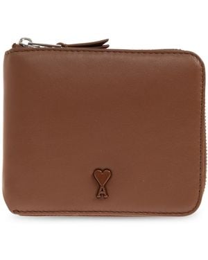 Ami Paris Leather Wallet - Brown