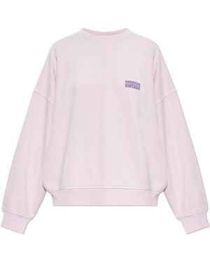 American Vintage Sweatshirt With Printed Logo - Pink
