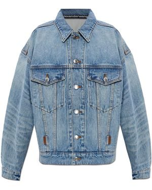 Alexander Wang Denim Jacket With 'Vintage' Motif - Blue
