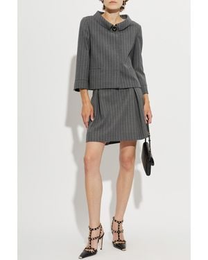 Valentino Garavani Pinstripe Patterned Blazer - Gray