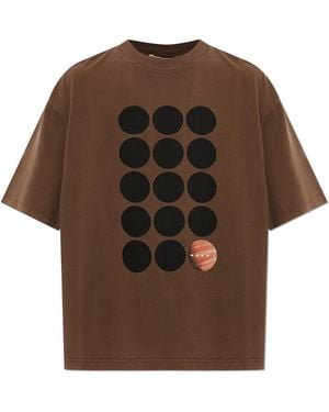 Marni Cotton T-Shirt With Print - Brown