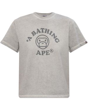 A Bathing Ape T-Shirt With Logo - Grey