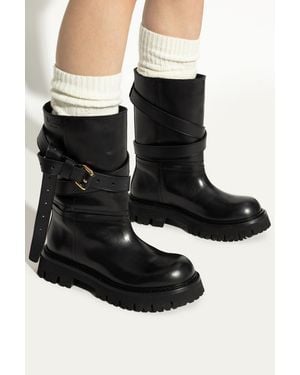 Moschino Leather Ankle Boots - Black