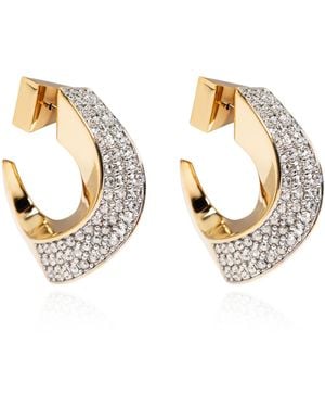 Lanvin Earrings With Shimmering Crystals - White