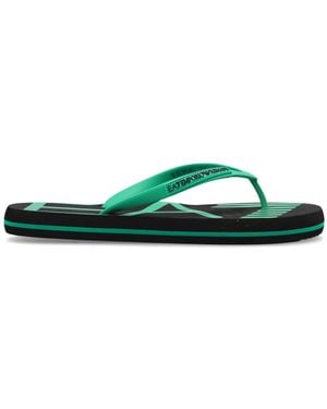 EA7 Rubber Flip-Flops With Logo - Green