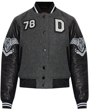 DIESEL Short 'L-Real' Bomber Jacket - Black