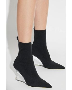 Balmain Wedge Ankle Boots - Black
