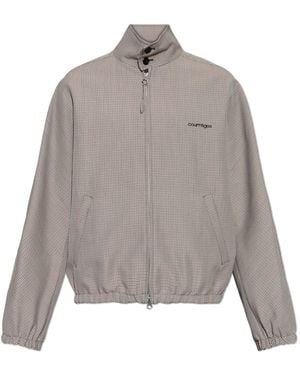 Courreges Jacket With Houndstooth Pattern - Grey