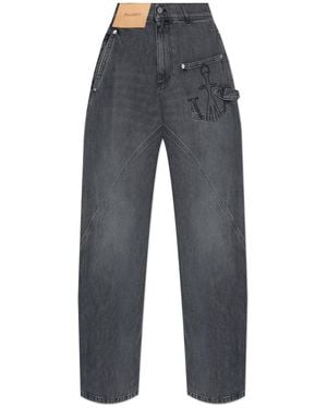 JW Anderson Jeans With Embroidered Logo - Blue