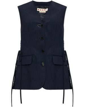 Marni Vest With A Vintage Effect - Blue