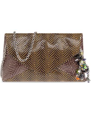 Dries Van Noten Leather Clutch - Brown