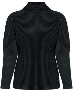 Homme Plissé Issey Miyake Pleated Turtleneck - Black