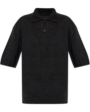 Maison Margiela Linen Polo - Black