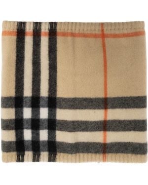 Burberry Plaid Pattern Snood - Natural